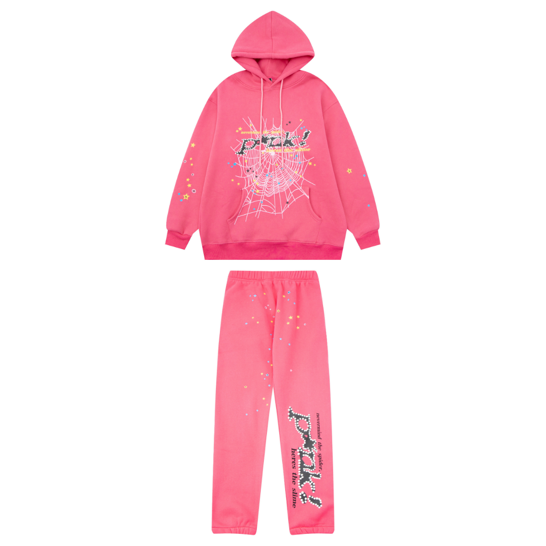 Sp5der Tracksuit Pink