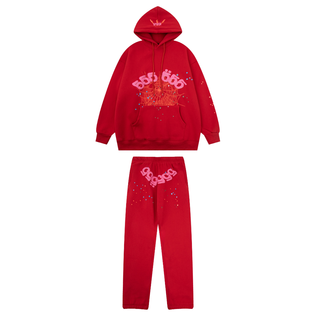 Sp5der Tracksuit Red