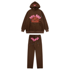 Sp5der Tracksuit Brown